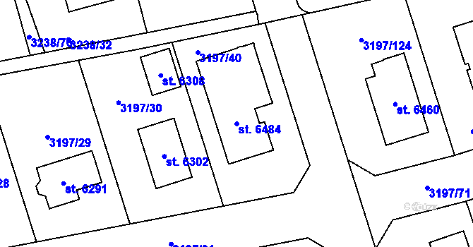 Parcela st. 6484 v KÚ Klatovy, Katastrální mapa