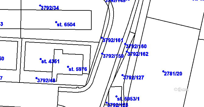 Parcela st. 3792/159 v KÚ Klatovy, Katastrální mapa