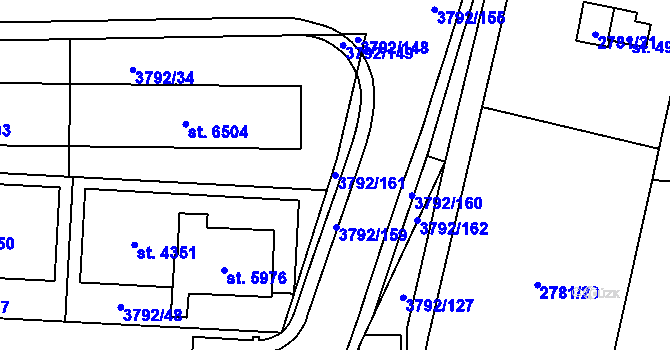 Parcela st. 3792/161 v KÚ Klatovy, Katastrální mapa
