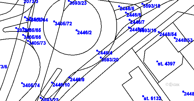 Parcela st. 2446/4 v KÚ Klatovy, Katastrální mapa