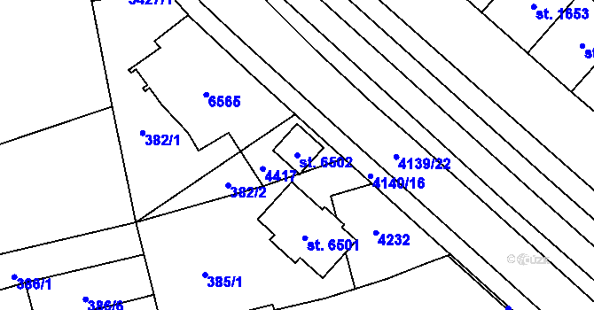 Parcela st. 6502 v KÚ Klatovy, Katastrální mapa