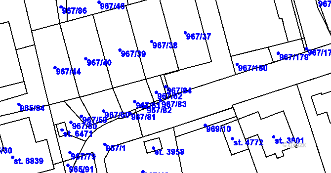 Parcela st. 967/84 v KÚ Klatovy, Katastrální mapa
