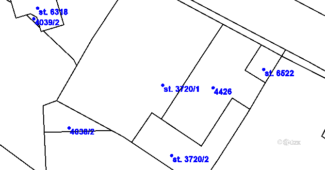Parcela st. 3720/1 v KÚ Klatovy, Katastrální mapa