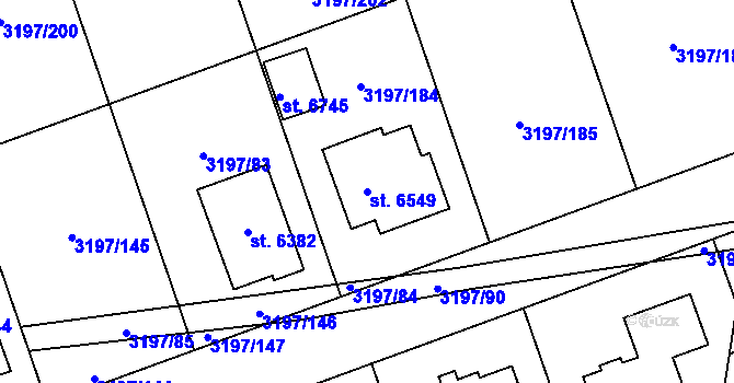 Parcela st. 6549 v KÚ Klatovy, Katastrální mapa