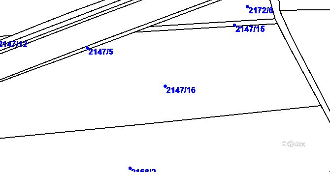 Parcela st. 2147/16 v KÚ Klatovy, Katastrální mapa