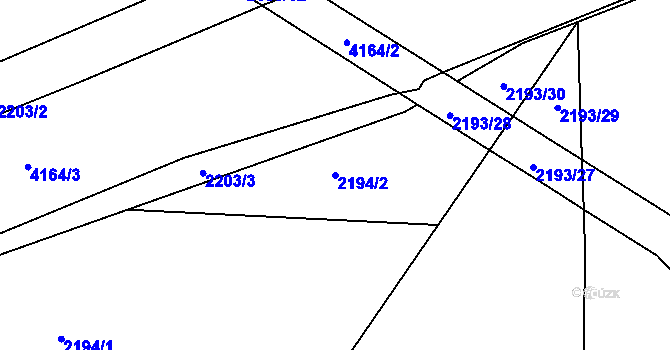 Parcela st. 2194/2 v KÚ Klatovy, Katastrální mapa