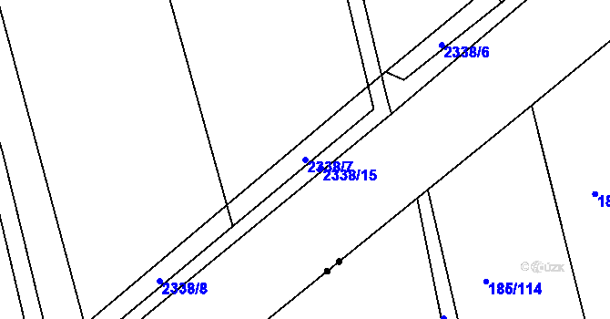 Parcela st. 2338/7 v KÚ Klatovy, Katastrální mapa
