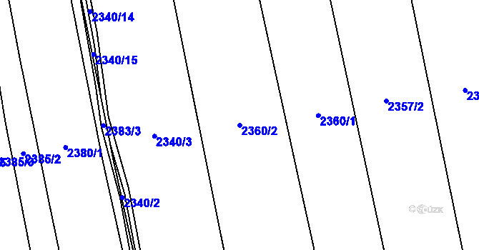 Parcela st. 2360/2 v KÚ Klatovy, Katastrální mapa