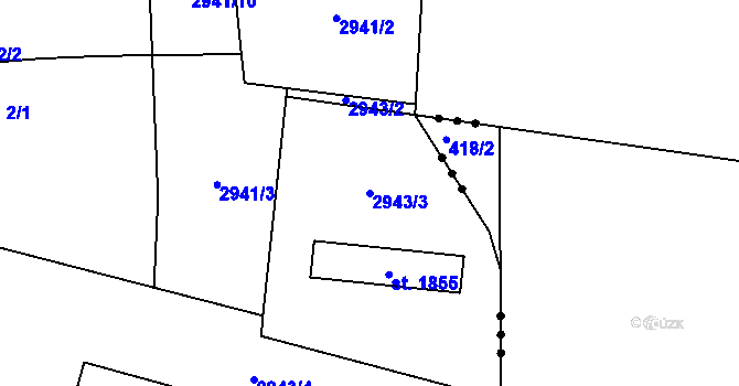 Parcela st. 2943/3 v KÚ Klatovy, Katastrální mapa