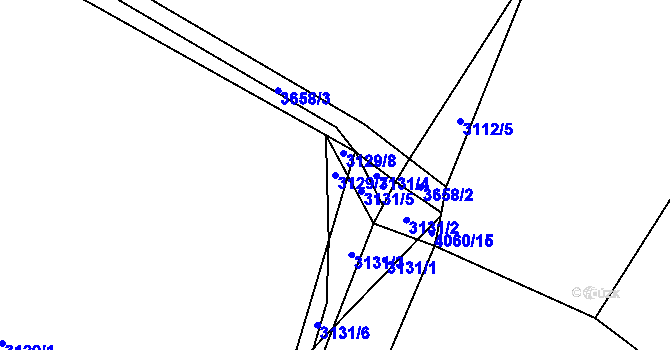 Parcela st. 3129/7 v KÚ Klatovy, Katastrální mapa