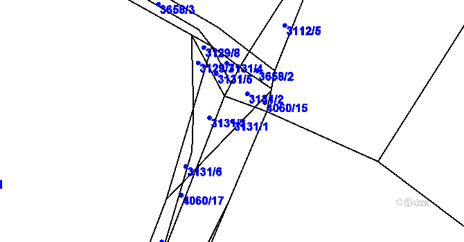 Parcela st. 3131/1 v KÚ Klatovy, Katastrální mapa