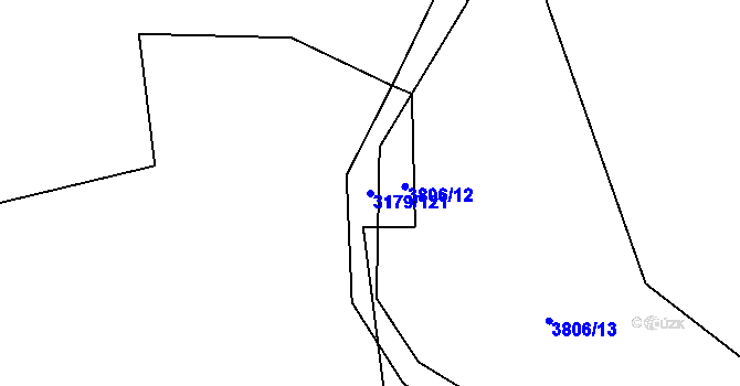 Parcela st. 3179/121 v KÚ Klatovy, Katastrální mapa