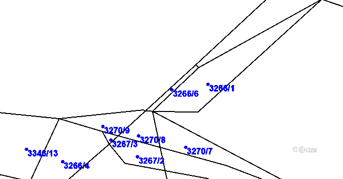 Parcela st. 3266/6 v KÚ Klatovy, Katastrální mapa
