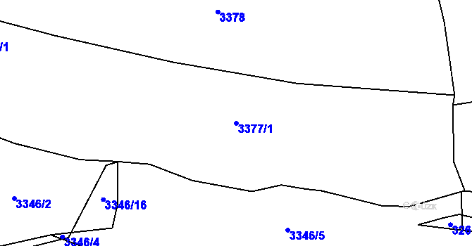 Parcela st. 3377/1 v KÚ Klatovy, Katastrální mapa