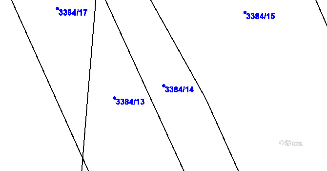 Parcela st. 3384/14 v KÚ Klatovy, Katastrální mapa
