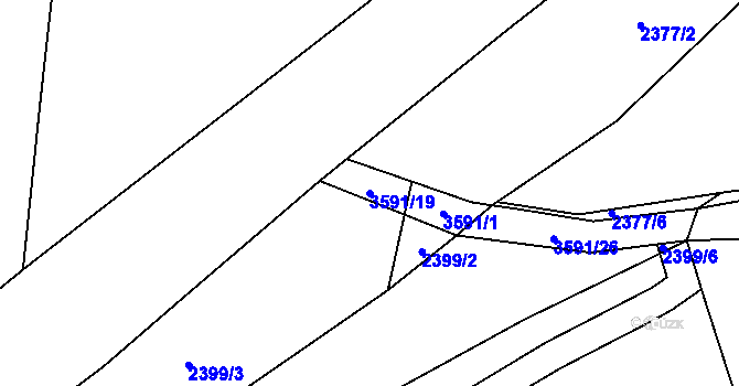 Parcela st. 3591/19 v KÚ Klatovy, Katastrální mapa