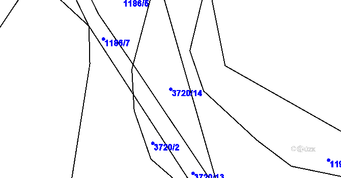 Parcela st. 3720/14 v KÚ Klatovy, Katastrální mapa