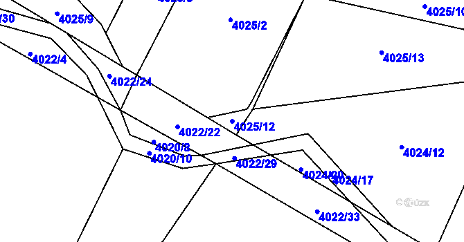 Parcela st. 4025/12 v KÚ Klatovy, Katastrální mapa