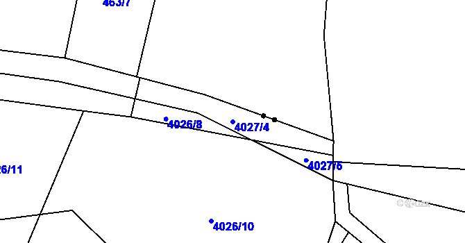 Parcela st. 4027/4 v KÚ Klatovy, Katastrální mapa