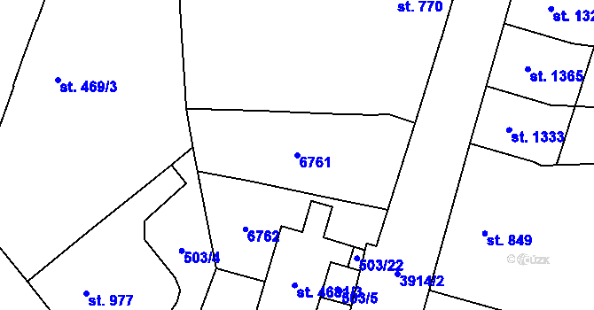 Parcela st. 6761 v KÚ Klatovy, Katastrální mapa