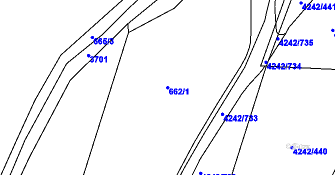 Parcela st. 662/1 v KÚ Klatovy, Katastrální mapa