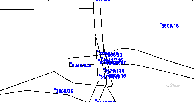 Parcela st. 3179/132 v KÚ Klatovy, Katastrální mapa