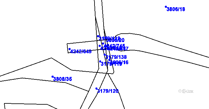 Parcela st. 3179/138 v KÚ Klatovy, Katastrální mapa
