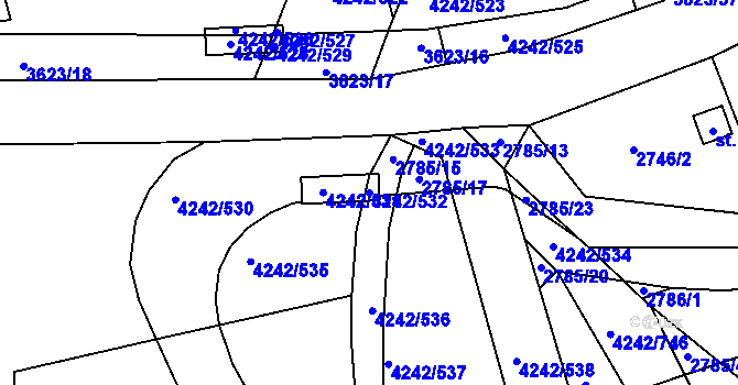 Parcela st. 4242/532 v KÚ Klatovy, Katastrální mapa