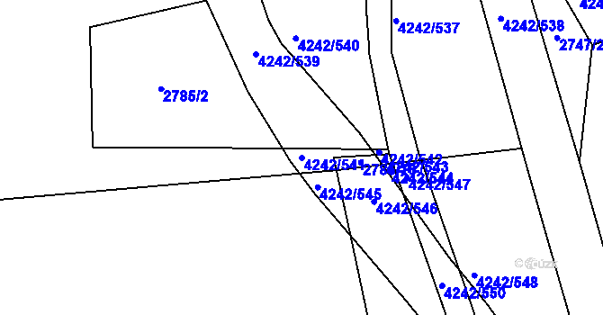 Parcela st. 4242/541 v KÚ Klatovy, Katastrální mapa