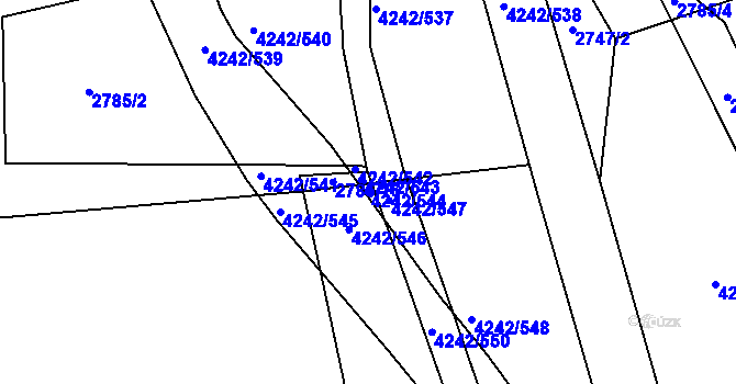 Parcela st. 4242/544 v KÚ Klatovy, Katastrální mapa
