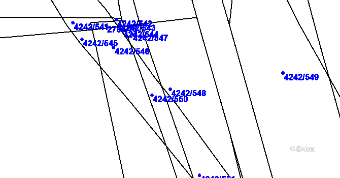 Parcela st. 4242/548 v KÚ Klatovy, Katastrální mapa