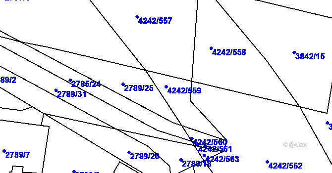 Parcela st. 4242/559 v KÚ Klatovy, Katastrální mapa