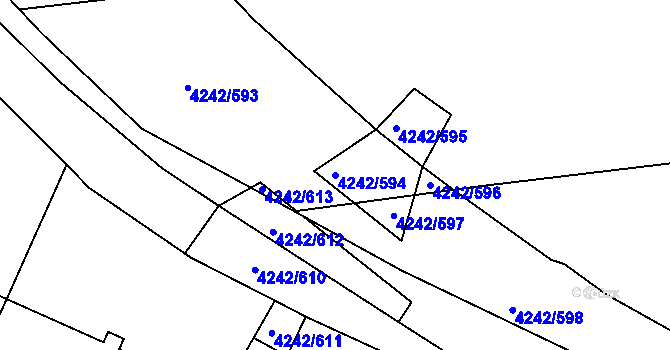 Parcela st. 4242/594 v KÚ Klatovy, Katastrální mapa