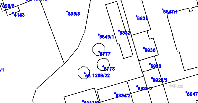 Parcela st. 6777 v KÚ Klatovy, Katastrální mapa