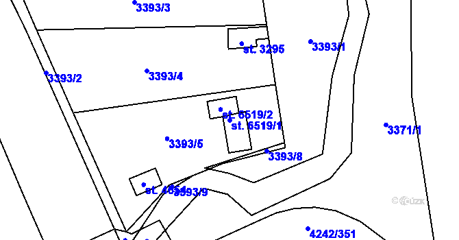 Parcela st. 6519/1 v KÚ Klatovy, Katastrální mapa