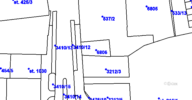 Parcela st. 6806 v KÚ Klatovy, Katastrální mapa