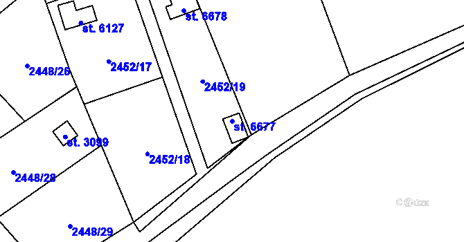 Parcela st. 6677 v KÚ Klatovy, Katastrální mapa