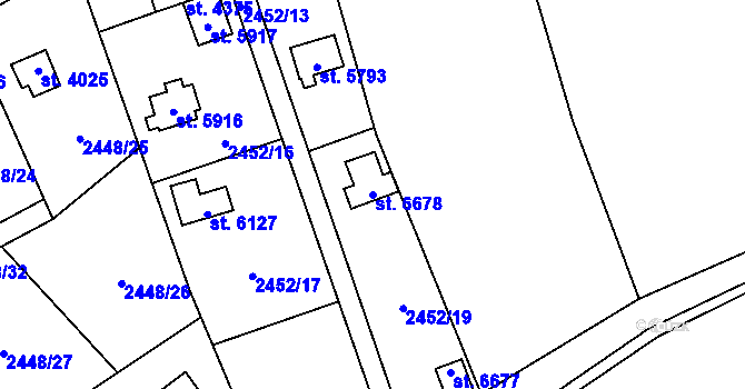 Parcela st. 6678 v KÚ Klatovy, Katastrální mapa