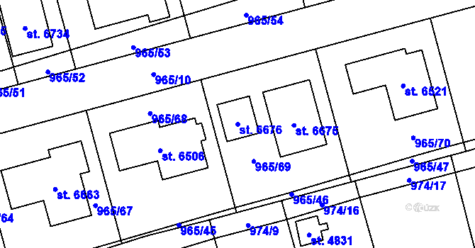 Parcela st. 6676 v KÚ Klatovy, Katastrální mapa