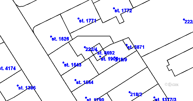 Parcela st. 6692 v KÚ Klatovy, Katastrální mapa