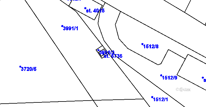 Parcela st. 6736 v KÚ Klatovy, Katastrální mapa