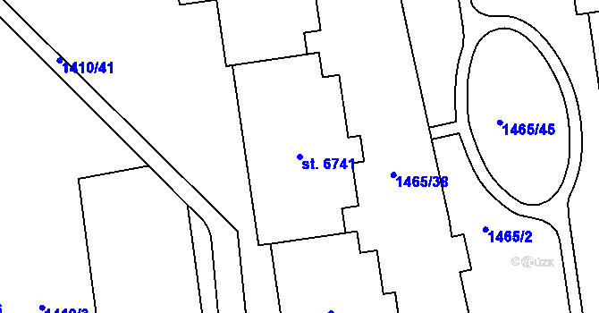 Parcela st. 6741 v KÚ Klatovy, Katastrální mapa