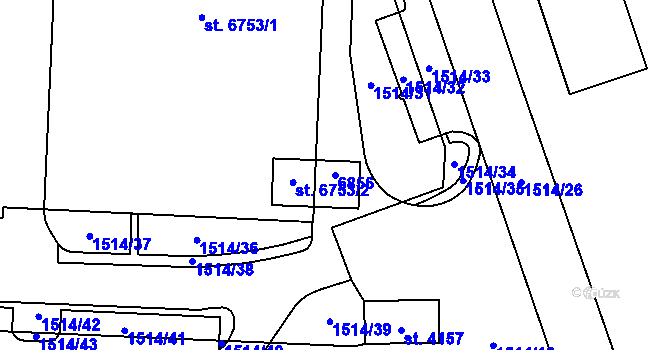 Parcela st. 6856 v KÚ Klatovy, Katastrální mapa