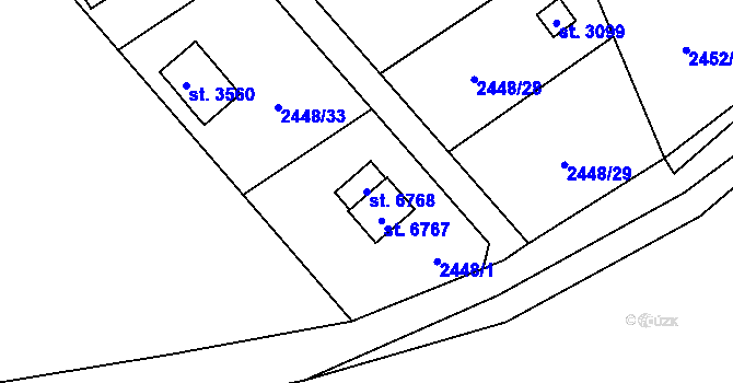 Parcela st. 6768 v KÚ Klatovy, Katastrální mapa