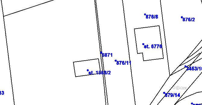 Parcela st. 6871 v KÚ Klatovy, Katastrální mapa