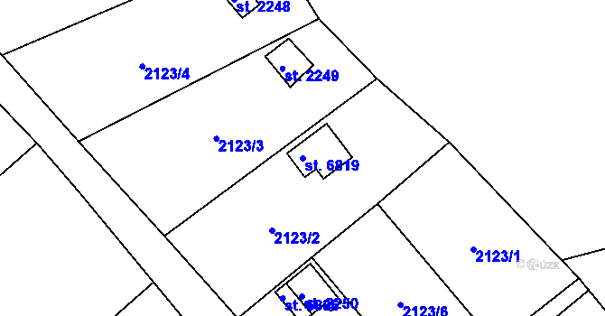 Parcela st. 6819 v KÚ Klatovy, Katastrální mapa