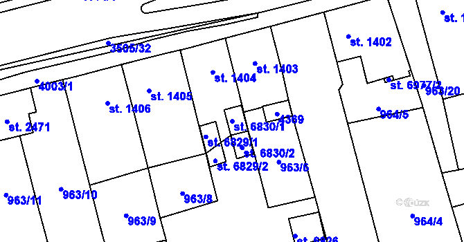 Parcela st. 6830/1 v KÚ Klatovy, Katastrální mapa