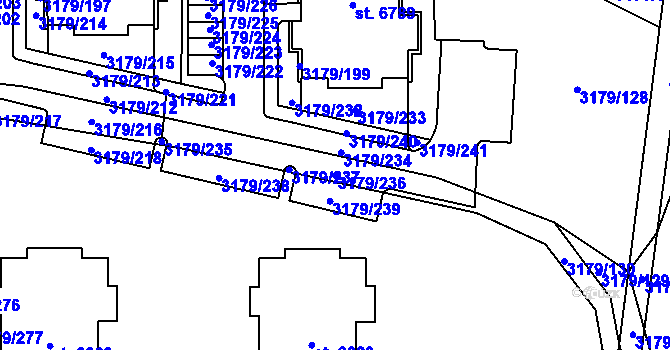 Parcela st. 3179/236 v KÚ Klatovy, Katastrální mapa