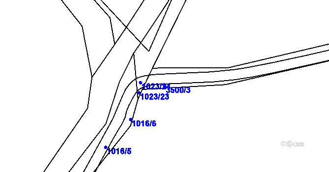 Parcela st. 3500/3 v KÚ Klatovy, Katastrální mapa