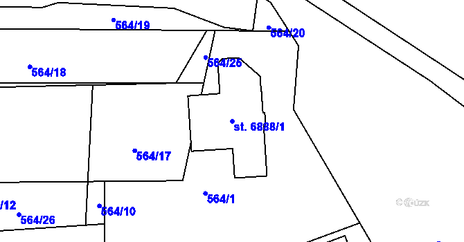 Parcela st. 6888/1 v KÚ Klatovy, Katastrální mapa